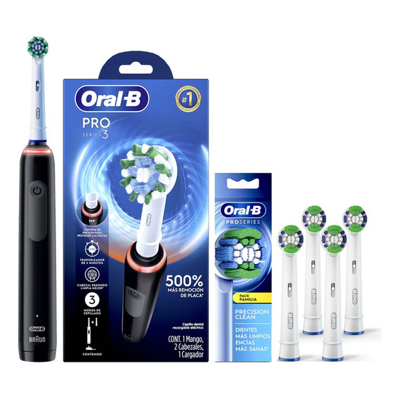 Oral-B PRO Series 3 cepillo de dientes eléctrico con 4 repuestos precision clean