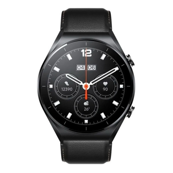 Xiaomi Watch S1 1.43" caja de  acero inoxidable  negra, malla  negra de  cuero