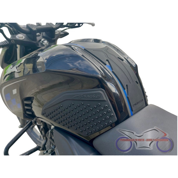 Kit Protector Tanque Con Stomp Grip En Caucho Tvs Apache 200