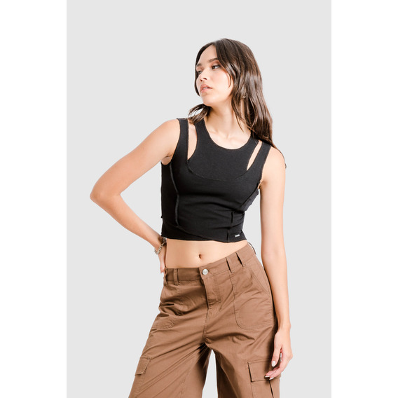 Polo Crop Fader - Negro