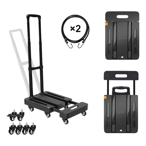 Carrito Carga Plegable Plataforma Diablitos 200kg Con 6rueda