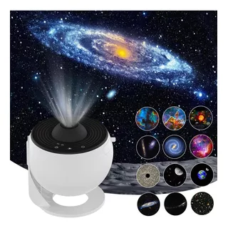 Luminária Abajur Globo Galaxy Rotativa Criança Quarto Ws5807 Cor Da Cúpula Preto Cor Da Estrutura Branco 110v/220v (bivolt)