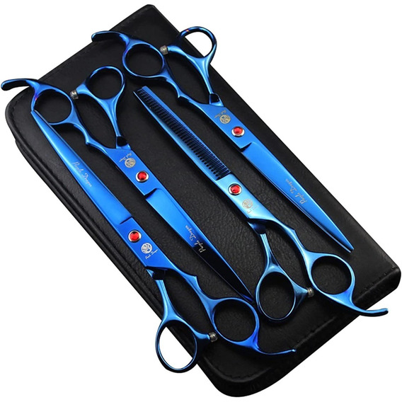 Tijeras Grooming Juego X4 Profesional 8'' Peluqueria Canina 