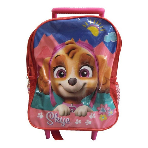 Mochila Con Carro Paw Patrol 30 Cm Color Rosa