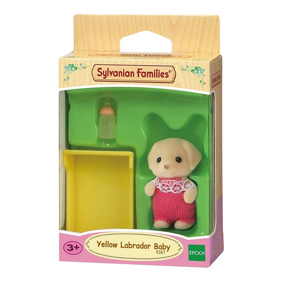 Sylvanian Families Perro Labrador Bebé + Cuna + Biberón Febo