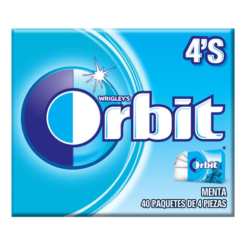 Orbit Chicles 4's Sabor Menta 40 Pz