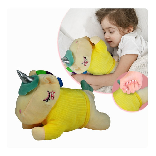 Peluche Unicornio 30cm Juguete Kawaii Suave Arcoiris Color Amarillo