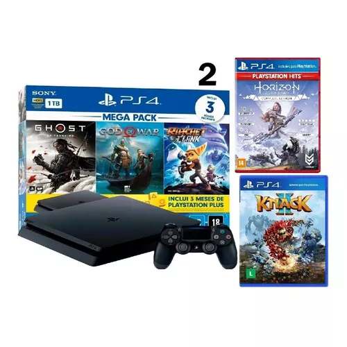 Kit Console Playstation 4 500 GB + 3 Jogos : : Games