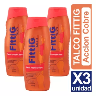 Pack X3 Fittig Desodorante Talco Acción Cobre 200g