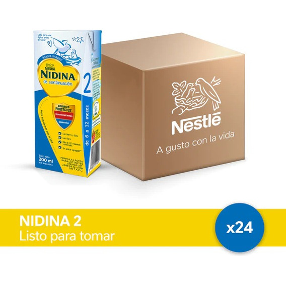 Nidina® 2 X 24u Leche Infantil Listo Para Tomar X 200ml.