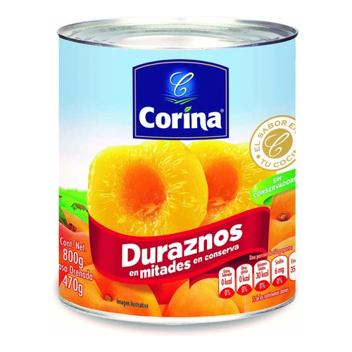 Duraznos En Mitades En Conserva Corina 820 Gr