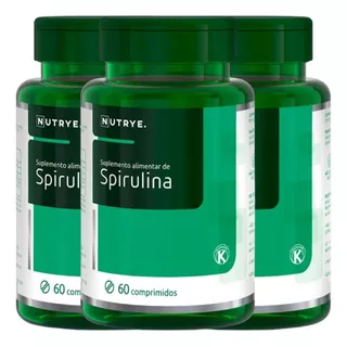 Kit 3x Spirulina 1000mg 60 Comprimidos Sabor Natural