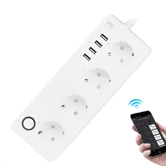 Regleta Inteligente Tuya Wifi 16a 4+4usb Moson Domótica