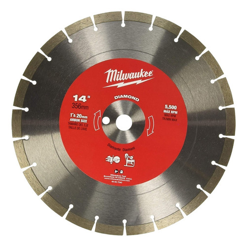 Disco Diamantado Seg. 14'' P/concreto 49937040 Milwaukee