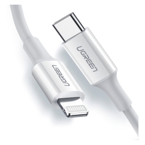 Cable Cargador Ugreen Lightning Para iPhone Mfi 2m Usb C Color Blanco