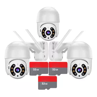 Kit 3 Câmera De Segurança A8 App Icsee Visão Noturna C/ 32gb