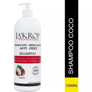 Shampoo Organico Aceite De Coco Sin Sulfatos Lakrop 1lt