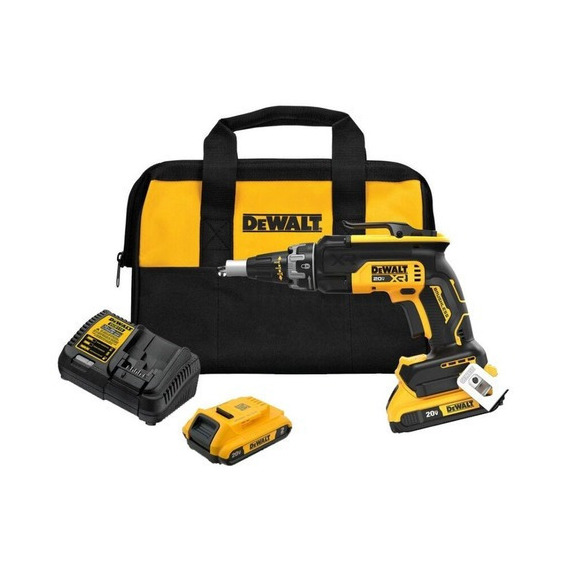 Kit Atornillador paneles de yeso 20V MÁX* + 2 baterías 2Ah + cargador DEWALT DCF630D2-B2