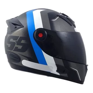 Capacete Mixs Mx5 Fechado Com Viseira Fumê E Narigueira Cor Azul Desenho Superspeed Tamanho Do Capacete 58