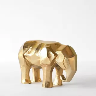 Adorno Animal Metal Dorado Elefante G 19 X 12,5 X 7,5 Cm