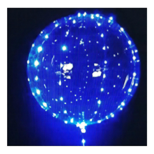 Combo Globo Burbuja Luminoso Led Luces Azules X5 Unidades