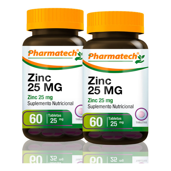 Zimc 25mg Pharmatech 60 Tabletas Pack X2