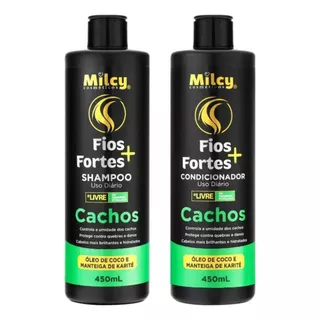 Kit Shamp + Cond Milcy Fios Fortes Cachos Óleo De Coco 450ml