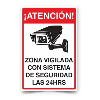 Señal Atención Zona Vigilada Con Cámaras 30x20cm Trovicel