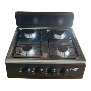 Cocina A Gas Encimera 4 Platos 4 Quemadores Portátil Hogar Color Negro