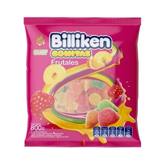 Gomitas Billiken frutales sin tacc 800g