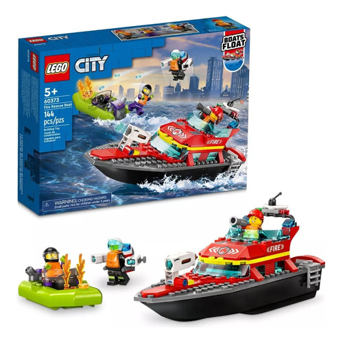 Lego City 60373 Lancha De Rescate De Bomberos 144 Piezas