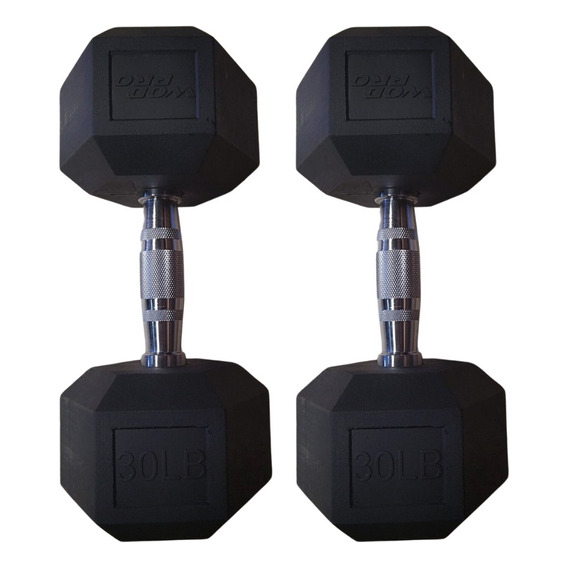 Mancuernas 30 Lb Par Hexagonal 2 Pzas Gym Ejercicio Pesa Color Negro