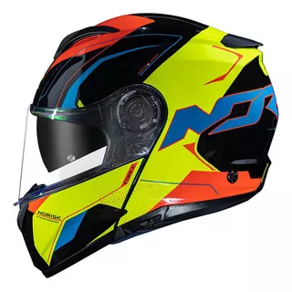 Capacete Articulado Norisk Force Quantum Moto Cor Amarelo Tamanho Do Capacete L - 60