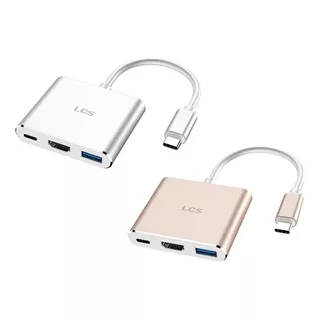 Hub Adaptador Usb-c 3 En 1 Hdmi 4k Usb-a Usb-c Pc Mac Lcs