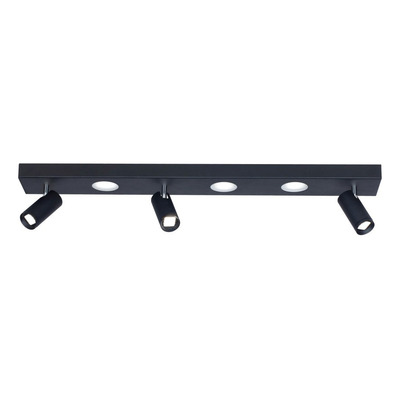 Plafon 6 Luces Led Nacho+eye Negro Base Rectangular 20376 Rd