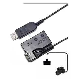 Adaptador Usb Fonte Bateria Lp-e8 Canon T2i T3i T4i T5i Cor Preto