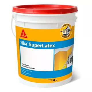 Pintura Lavable Antihongo Super Látex Sika X 4 Lt Color Blanco