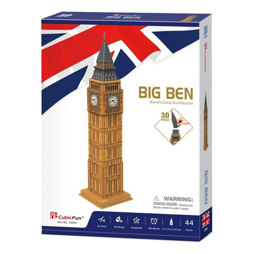 Big Ben Puzzle 3d Cubic Fun 44 Piezas Coleccion 67304