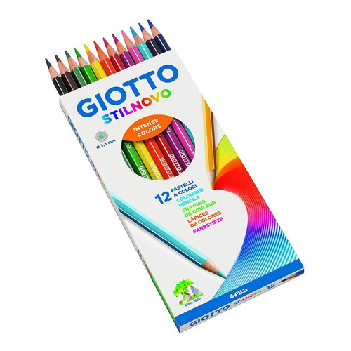 Lápices 12 Colores Giotto Stilnovo Sacapunta+ Lápiz Grafito