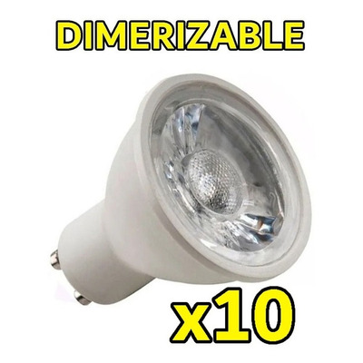 Pack X10 Lampara Dicroica Led 7w Dimerizable Gu10 Luz Desing