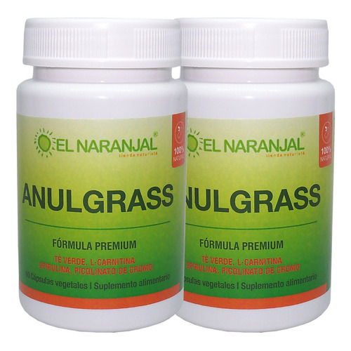 2x Anulgrass Quemador De Grasas Adelgazante L-carnitina Spirulina Te Verde