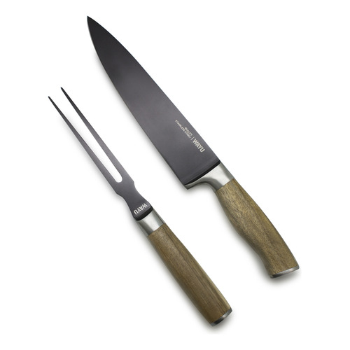 Cuchillo + Tenedor Wayu Color Marrón