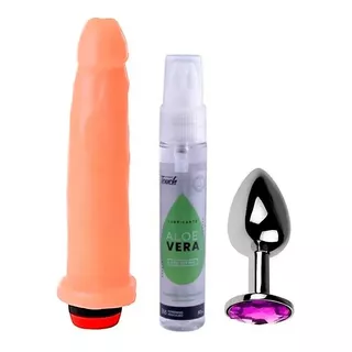 Plug Anal Dilatador Joya + Vibrador + Gel Sexshop