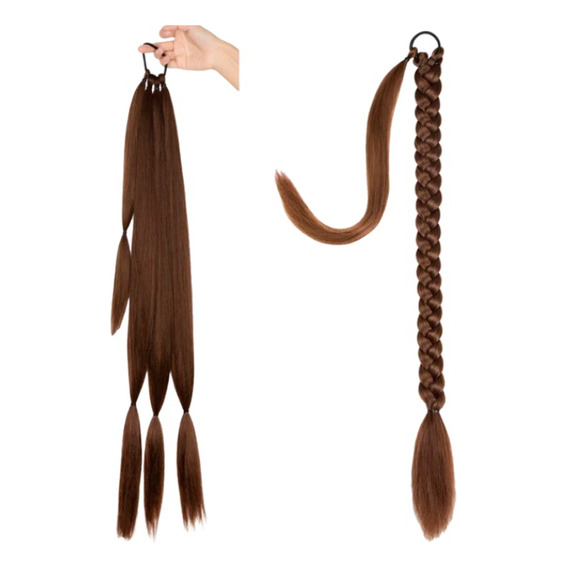 Extensión Cabello Cola De Caballo Trenza Negro Castaño Rubio