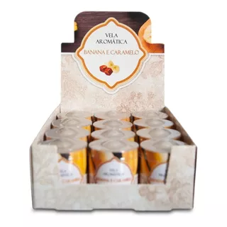 Vela Aromática Decorativa Banana E Caramelo 12 Und 130g Cada