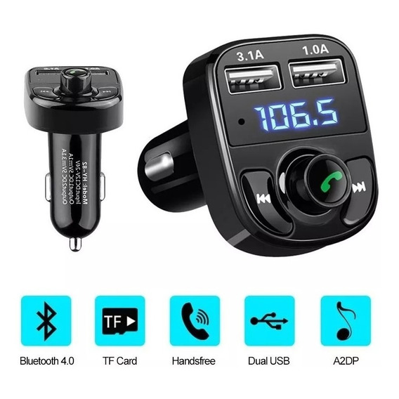 Transmisor Fm Para Carro Bluetooth X8 Modulador Fm Usb Carga