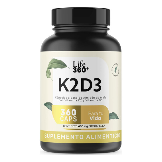 Suplemento Multivitamínico K2 Y D3 Life 360+ 360 Capsulas Sabor No Saborizado