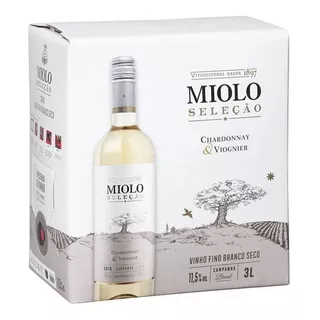 Vinho Branco Seco Chardonnay E Viognier Miolo Seleção Bag In Box 3l