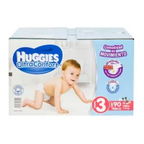 Pañales Etapa 3 Huggies Ultraconfort Niño 90 Pzas