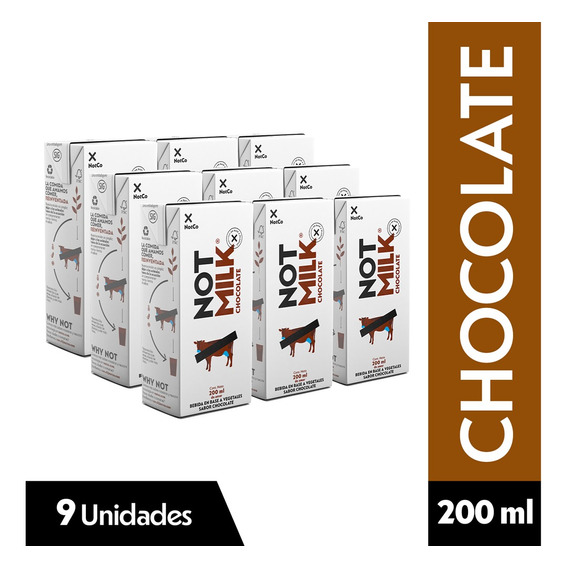 Bebida Vegetal Notmilk Chocolate Pack 9un X 200cc